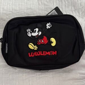 lululemon athletica Black Belt Bag with Mickey Mouse Design